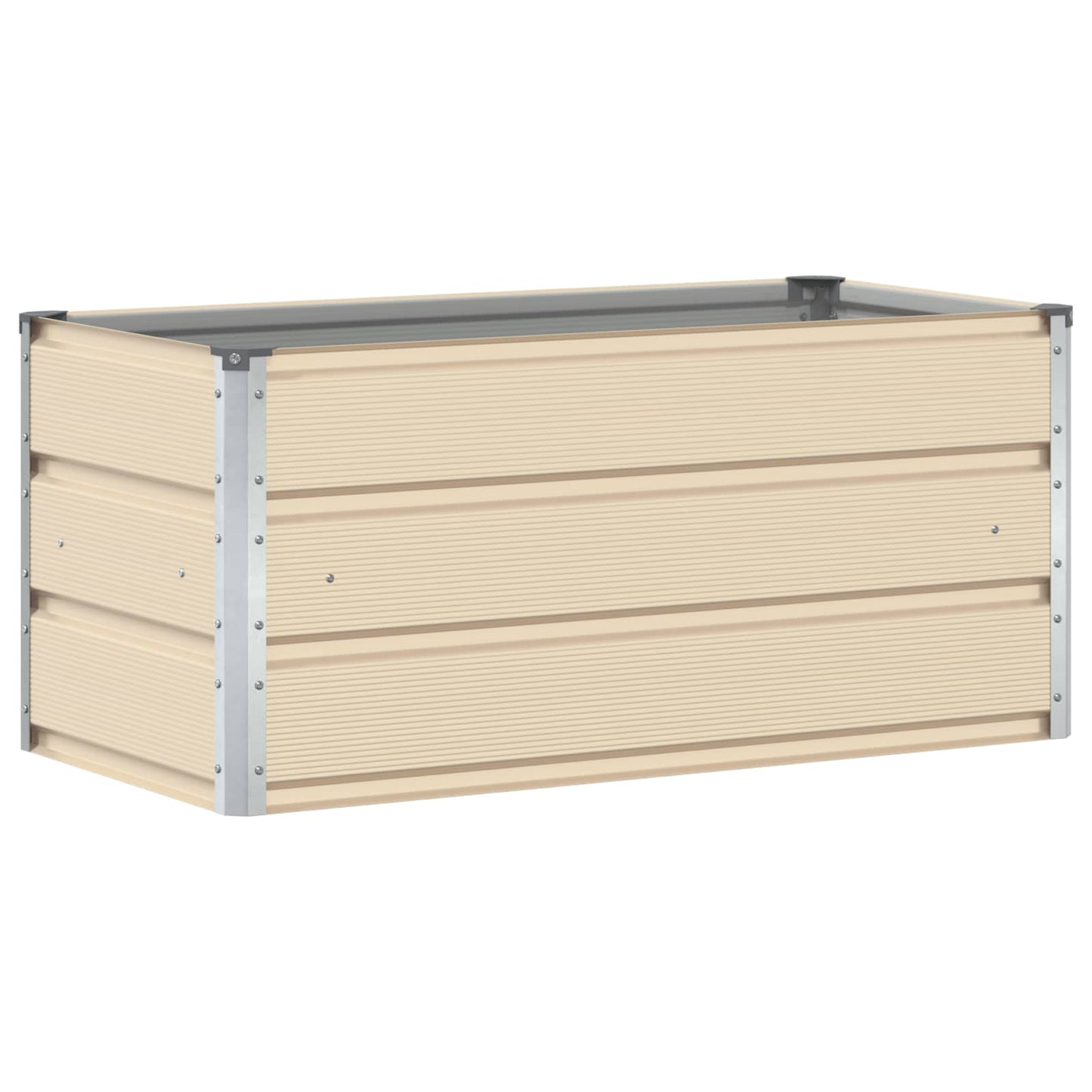 vidaXL Jardinière Ivoire 100 x 50 x 45 cm Acier galvanisé