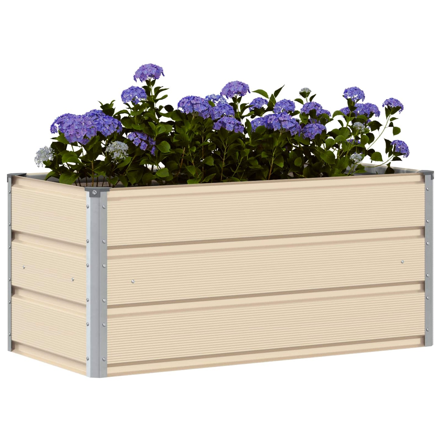 vidaXL Jardinière Ivoire 100 x 50 x 45 cm Acier galvanisé