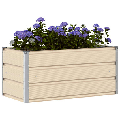 vidaXL Jardinière Ivoire 100 x 50 x 45 cm Acier galvanisé