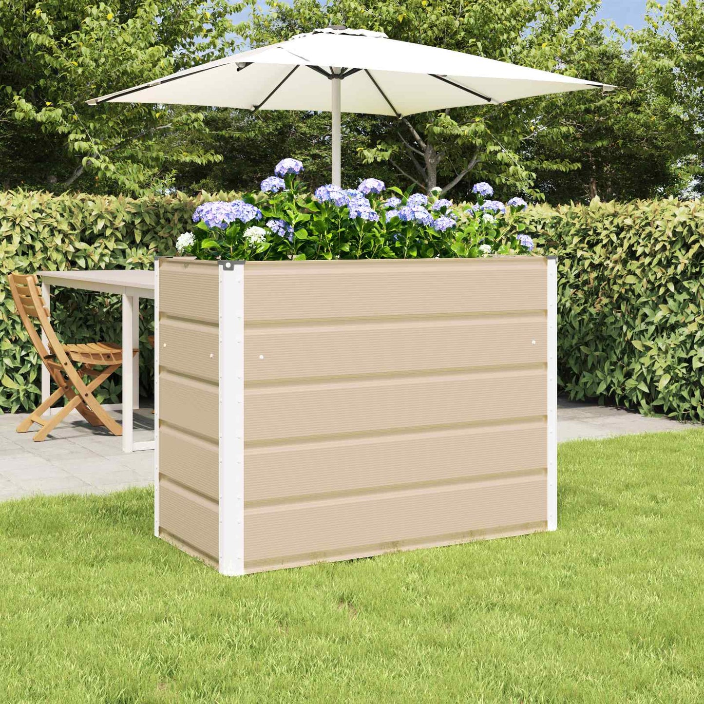 vidaXL Jardinière Ivoire 480 x 50 x 45 cm Acier Galvanisé