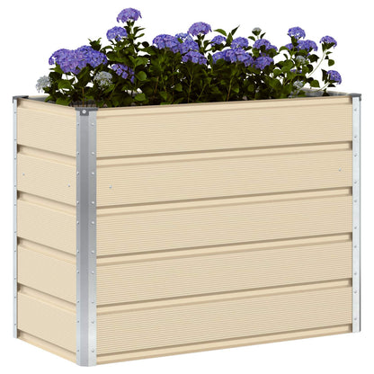 vidaXL Jardinière Ivoire 480 x 50 x 45 cm Acier Galvanisé