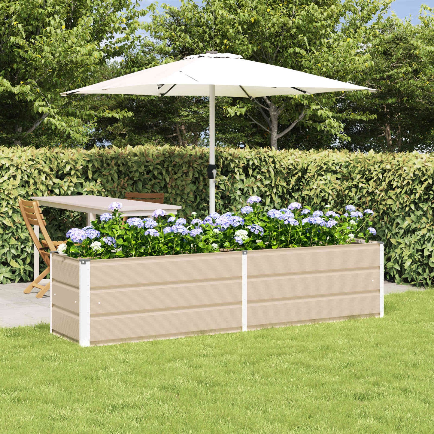 vidaXL Jardinière Ivoire 480 x 50 x 45 cm Acier Galvanisé