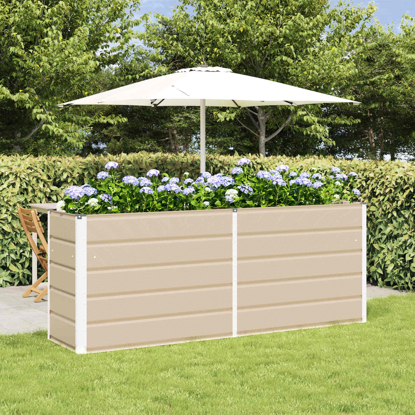 vidaXL Jardinière Ivoire 480 x 50 x 45 cm Acier Galvanisé