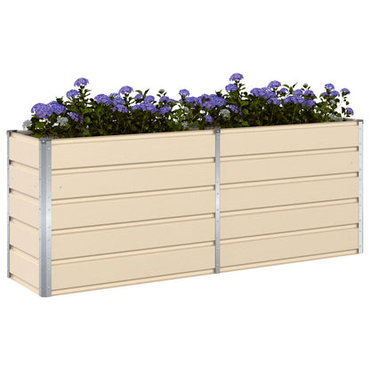 vidaXL Jardinière Ivoire 480 x 50 x 45 cm Acier Galvanisé