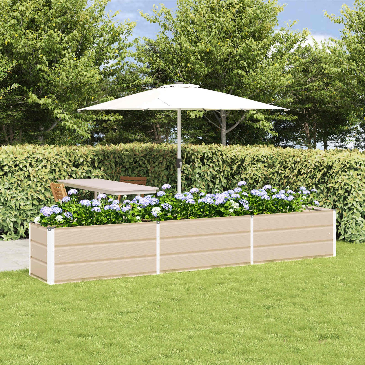 vidaXL Jardinière Ivoire 480 x 50 x 45 cm Acier Galvanisé