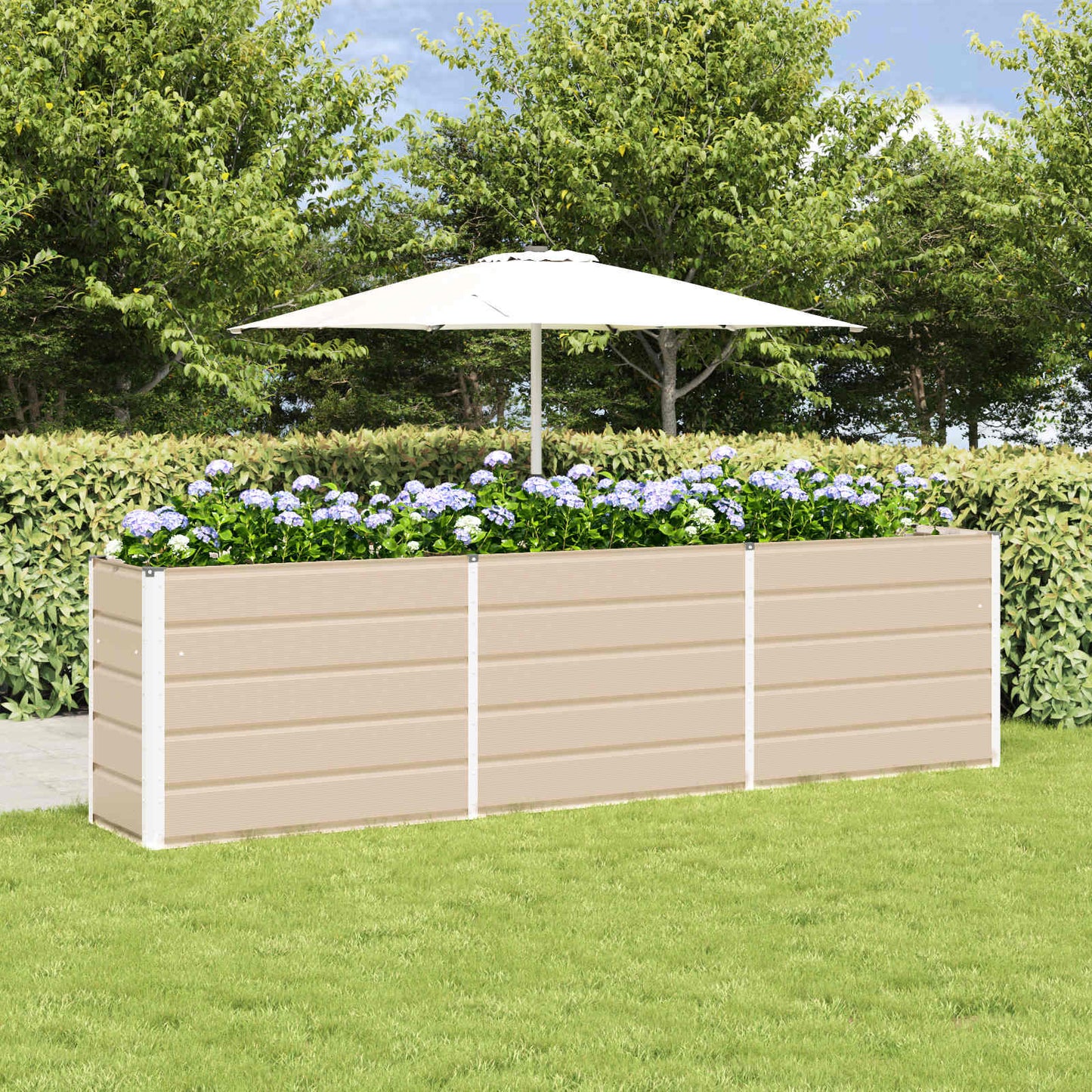 vidaXL Jardinière Ivoire 480 x 50 x 45 cm Acier Galvanisé
