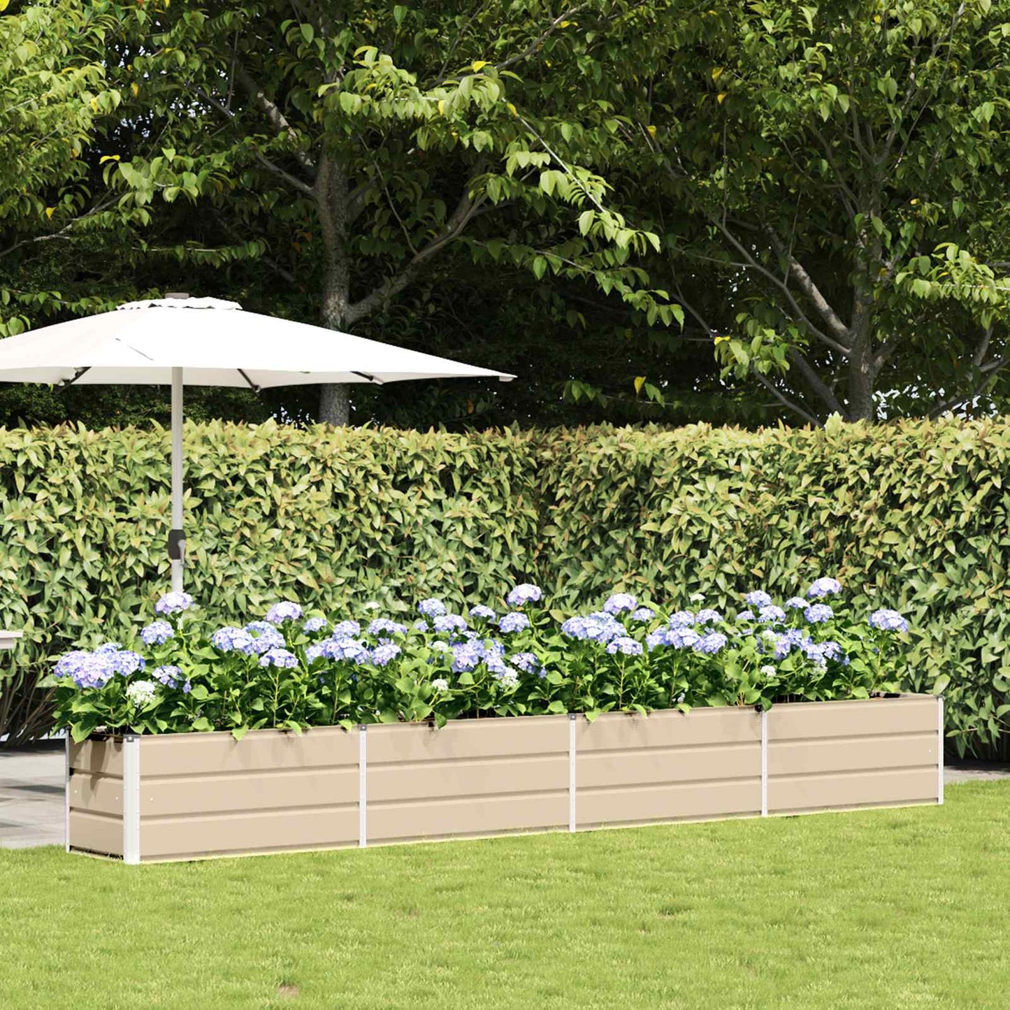 vidaXL Jardinière Ivoire 480 x 50 x 45 cm Acier Galvanisé