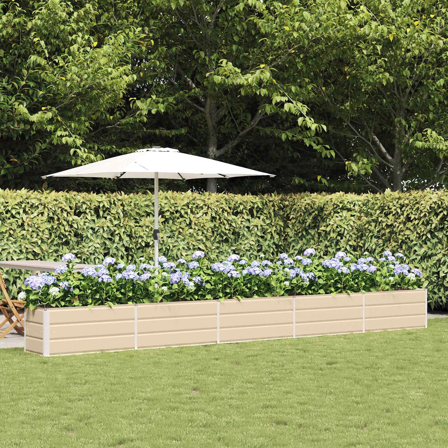 vidaXL Jardinière Ivoire 480 x 50 x 45 cm Acier Galvanisé