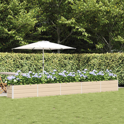 vidaXL Jardinière Ivoire 480 x 50 x 45 cm Acier Galvanisé