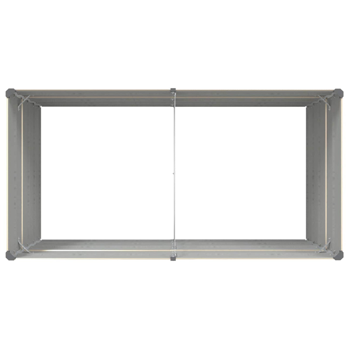 vidaXL Pflanzkübel Elfenbein 195 x 100 x 45 cm Verzinkter Stahl