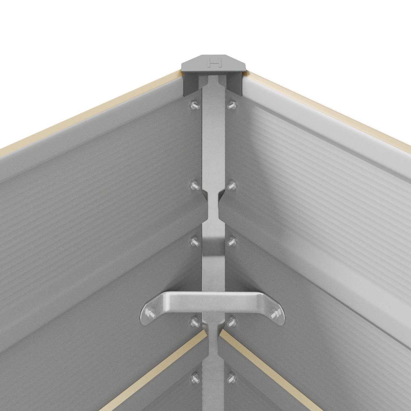 Pflanzkübel Elfenbein 195 x 100 x 45 cm Verzinkter Stahl