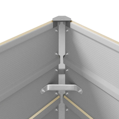 Pflanzkübel Elfenbein 195 x 100 x 45 cm Verzinkter Stahl