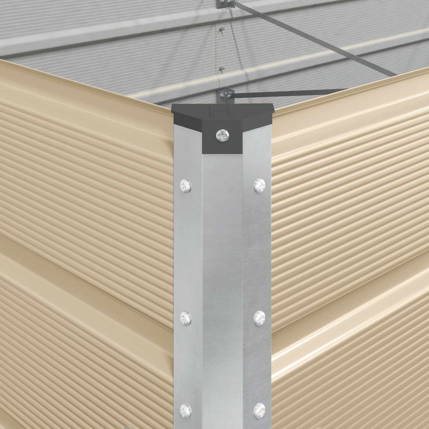 Pflanzkübel Elfenbein 195 x 100 x 45 cm Verzinkter Stahl