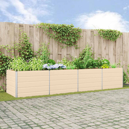 vidaXL Pflanzkübel Elfenbein 195 x 100 x 45 cm Verzinkter Stahl