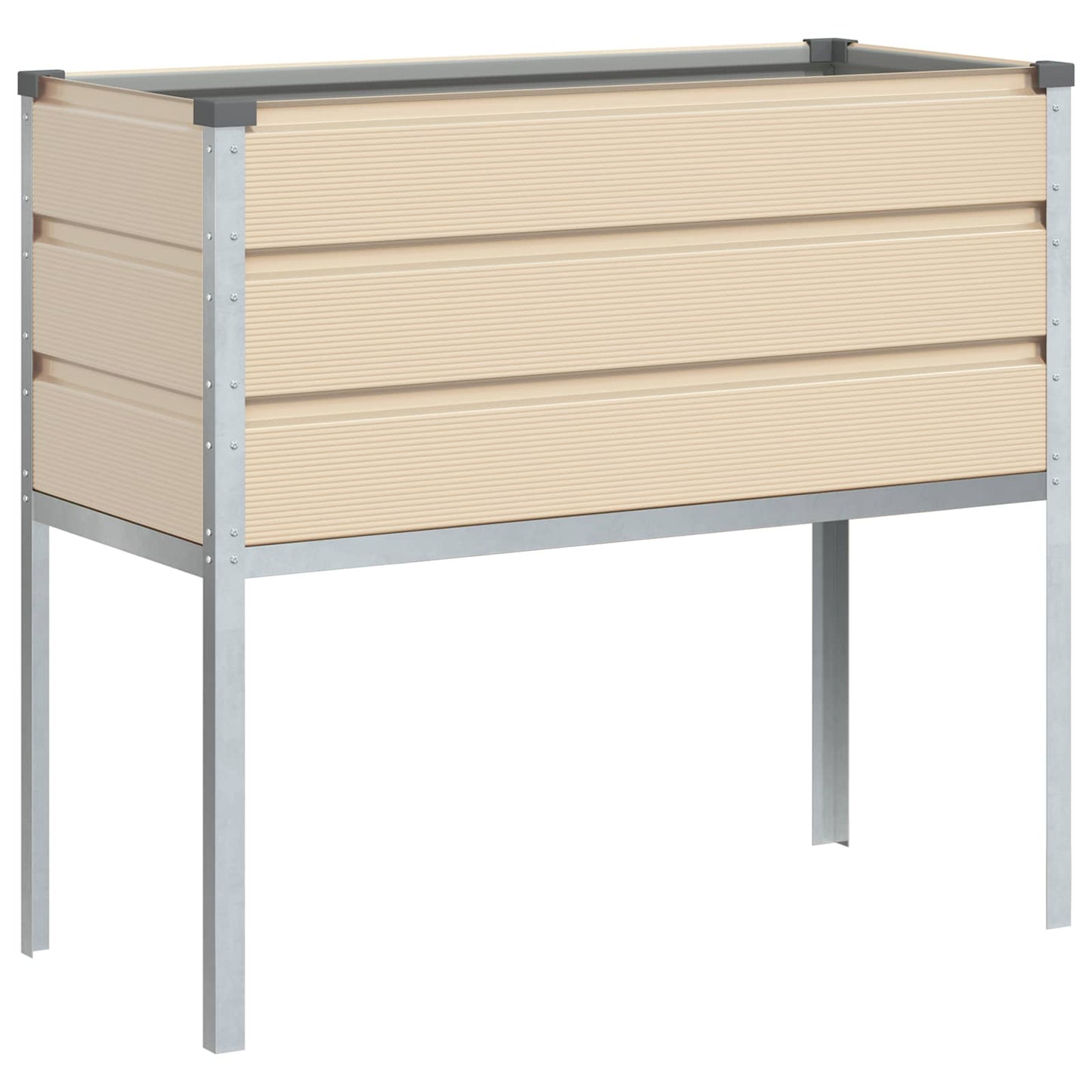 vidaXL Pflanzkübel Elfenbein 100 x 45 x 90 cm Verzinkter Stahl