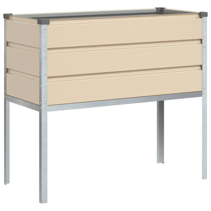 vidaXL Pflanzkübel Elfenbein 100 x 45 x 90 cm Verzinkter Stahl