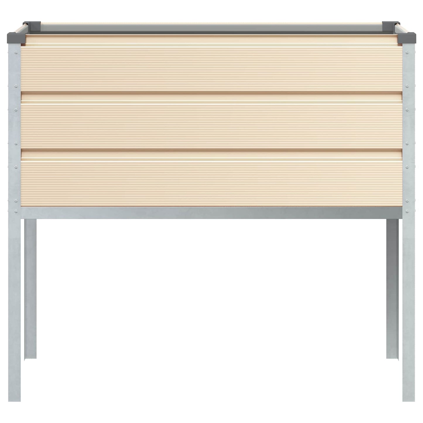 vidaXL Pflanzkübel Elfenbein 100 x 45 x 90 cm Verzinkter Stahl