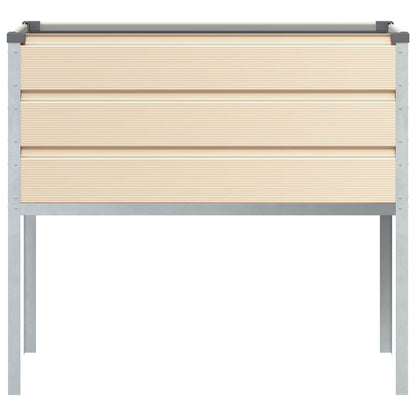 vidaXL Pflanzkübel Elfenbein 100 x 45 x 90 cm Verzinkter Stahl