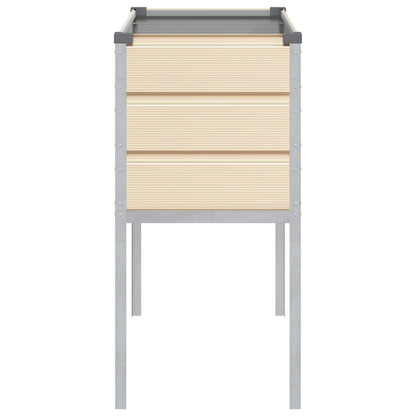 vidaXL Pflanzkübel Elfenbein 100 x 45 x 90 cm Verzinkter Stahl
