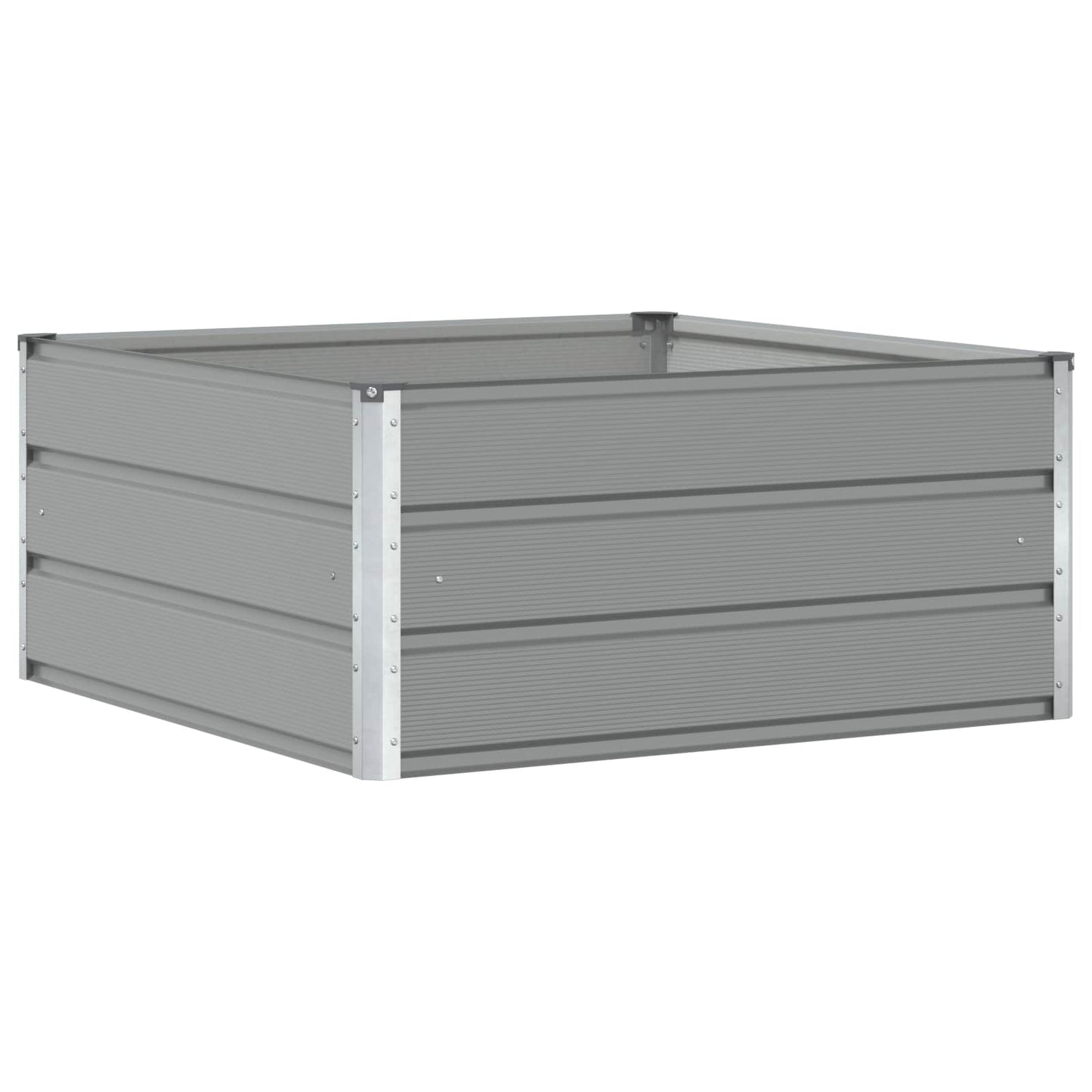 vidaXL Pflanzkübel Hellgrau 100 x 100 x 45 cm Stahl