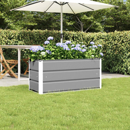 vidaXL Pflanzkübel Hellgrau 100 x 40 x 45 cm Stahl