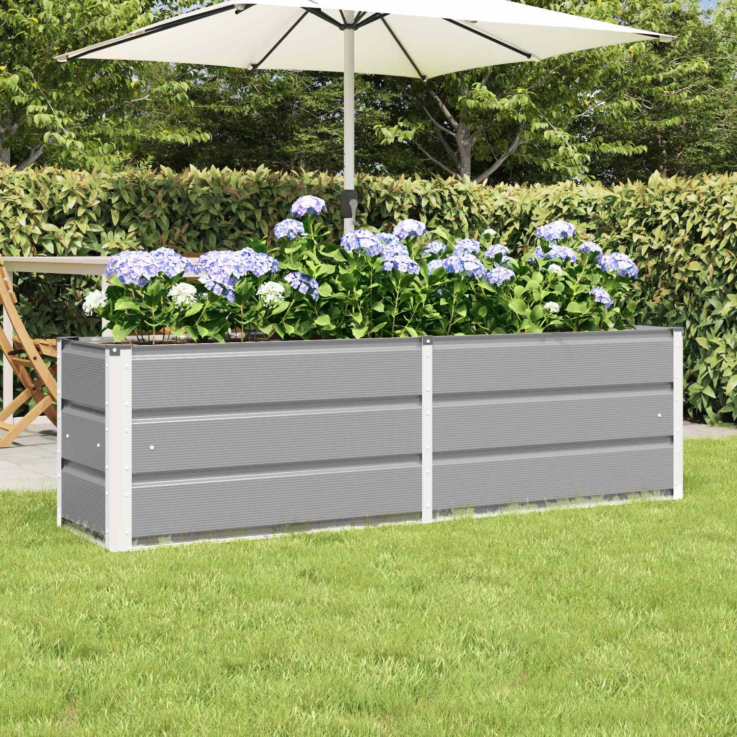 vidaXL Jardinière Gris clair 160 x 40 x 45 cm Acier