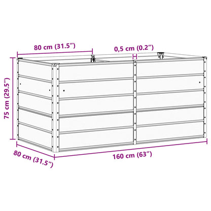 Pflanzkübel Hellgrau 160 x 80 x 75 cm Stahl