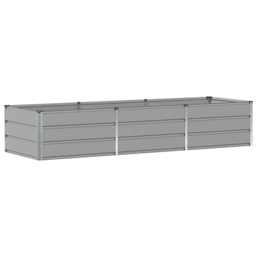vidaXL Pflanzkübel Hellgrau 240 x 80 x 45 cm Stahl