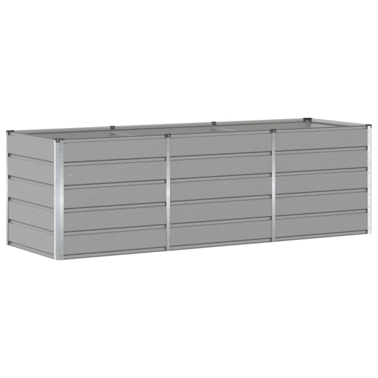 vidaXL Pflanzkübel Hellgrau 240 x 80 x 75 cm Stahl