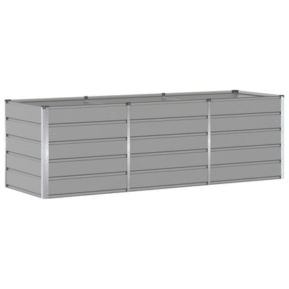 vidaXL Pflanzkübel Hellgrau 240 x 80 x 75 cm Stahl