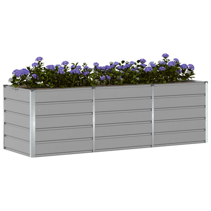 vidaXL Pflanzkübel Hellgrau 240 x 80 x 75 cm Stahl
