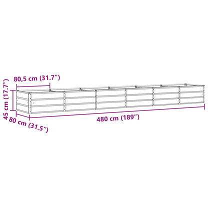 Pflanzkübel Hellgrau 480 x 80 x 45 cm Stahl