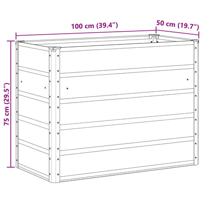 Pflanzkübel Hellgrau 480 x 50 x 45 cm Verzinkter Stahl