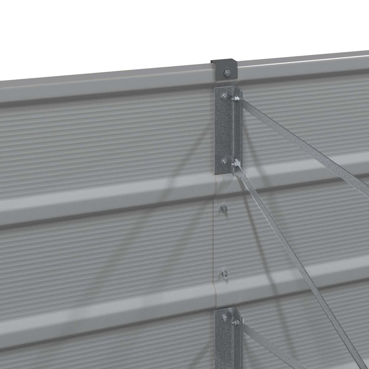 Pflanzkübel Hellgrau 480 x 50 x 45 cm Verzinkter Stahl