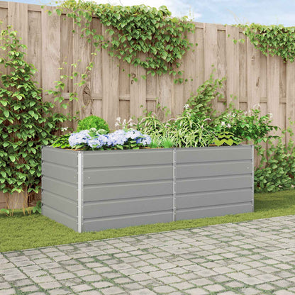 Pflanzkübel Hellgrau 195 x 100 x 45 cm Verzinkter Stahl
