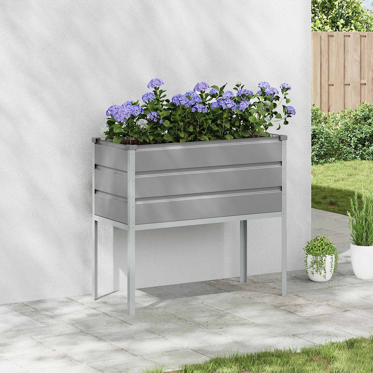 vidaXL Pflanzkübel Hellgrau 100 x 45 x 90 cm Verzinkter Stahl