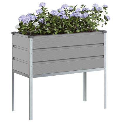 vidaXL Pflanzkübel Hellgrau 100 x 45 x 90 cm Verzinkter Stahl