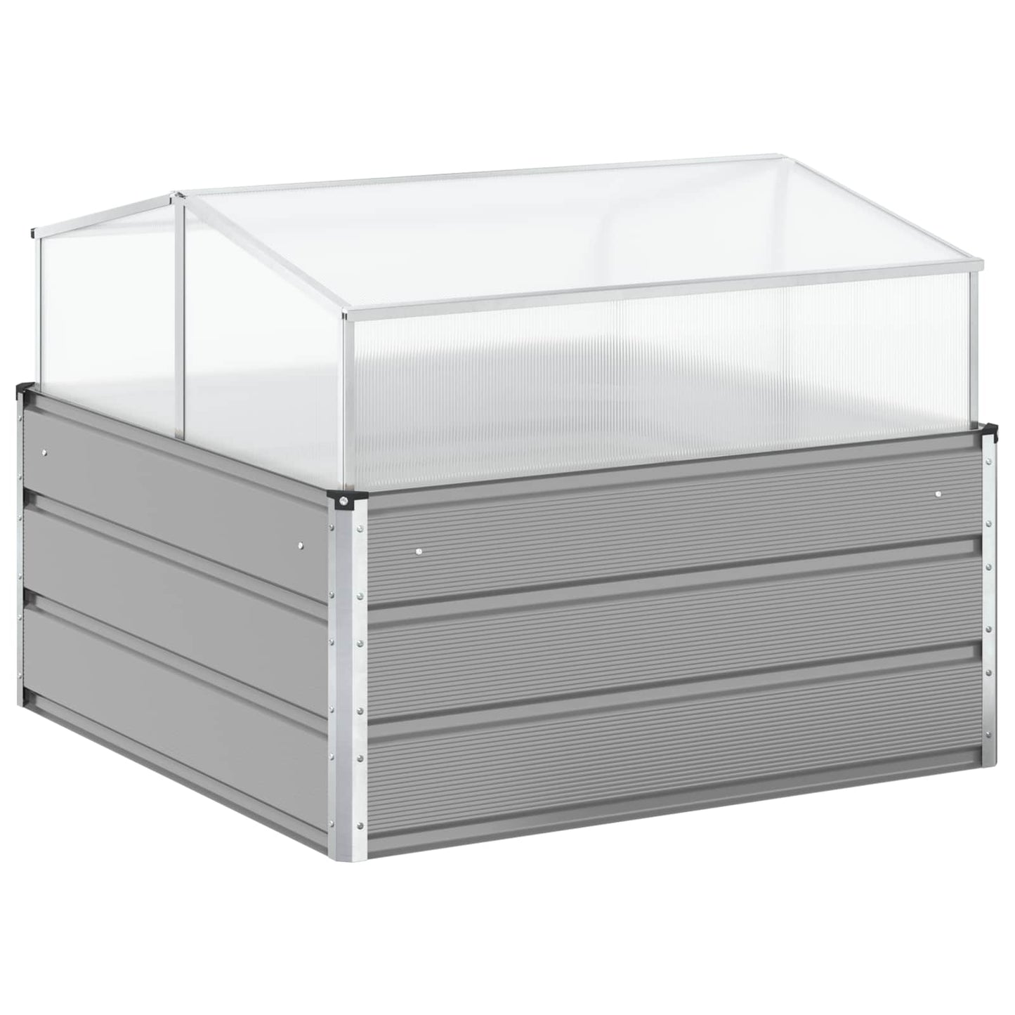 vidaXL Pflanzkübel Hellgrau 100 x 100 x 77 cm Verzinkter Stahl