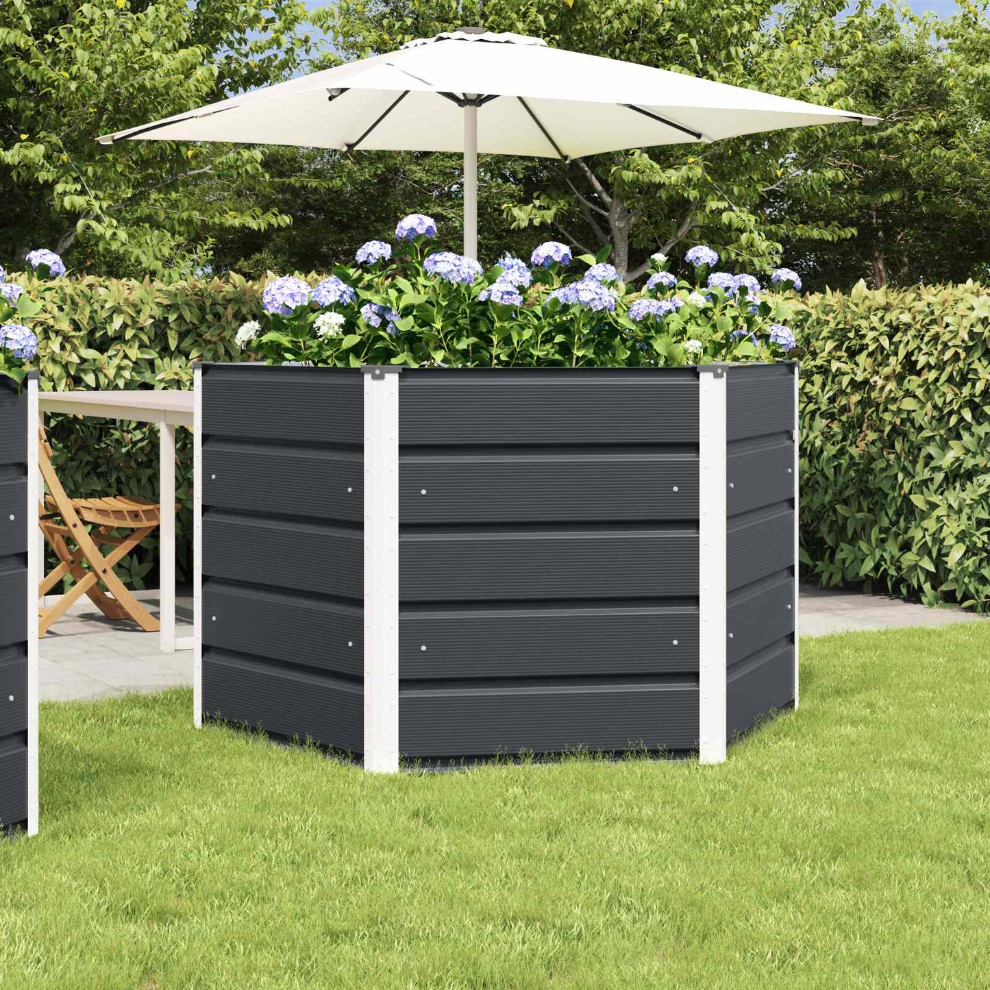 vidaXL Jardinière anthracite 129 x 129 x 75 cm acier