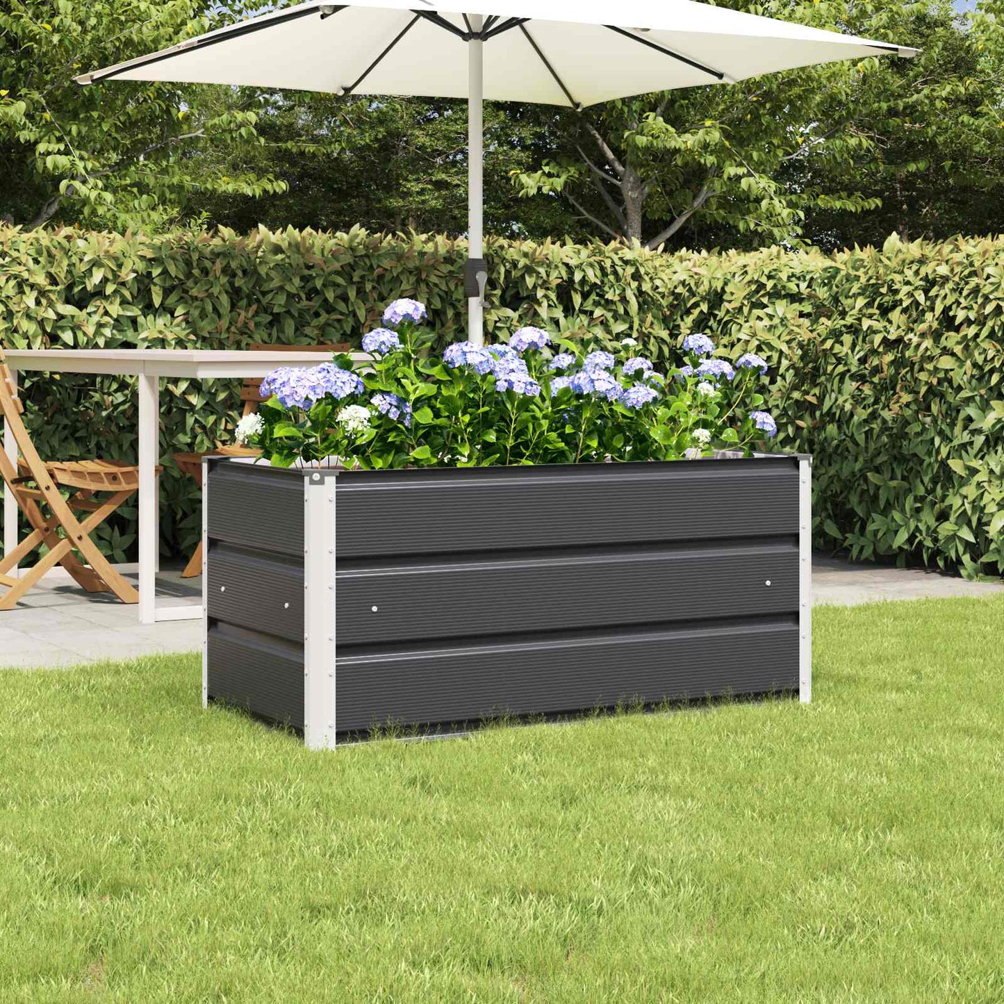 vidaXL Pflanzkübel Anthrazit 100 x 50 x 45 cm Verzinkter Stahl