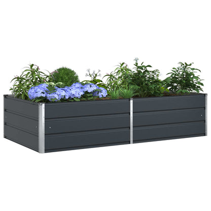 vidaXL Pflanzkübel Anthrazit 195 x 100 x 45 cm Verzinkter Stahl