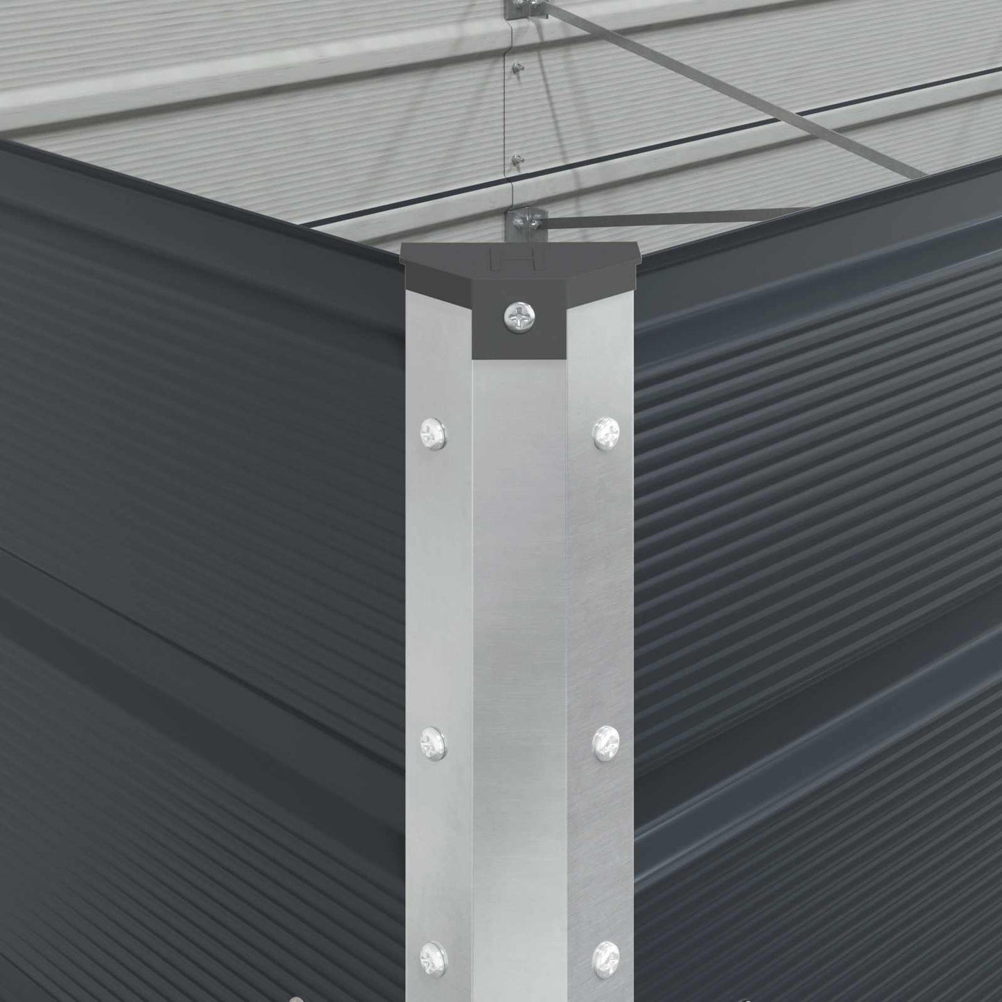 vidaXL Pflanzkübel Anthrazit 195 x 100 x 45 cm Verzinkter Stahl