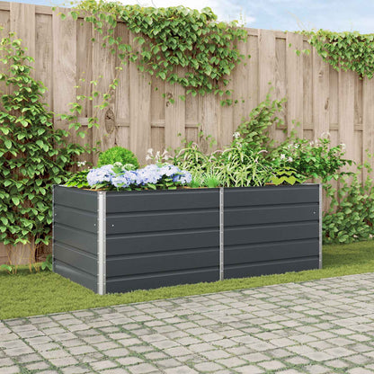 vidaXL Pflanzkübel Anthrazit 195 x 100 x 45 cm Verzinkter Stahl