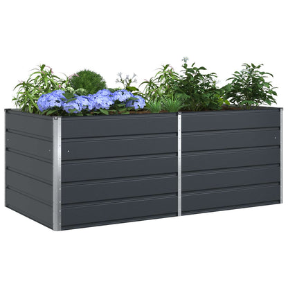 vidaXL Pflanzkübel Anthrazit 195 x 100 x 45 cm Verzinkter Stahl