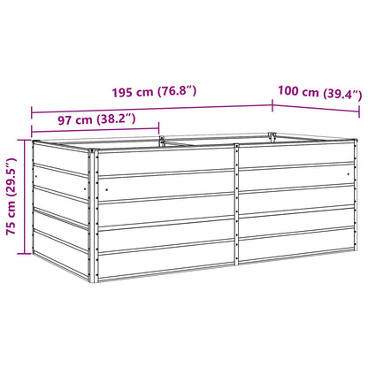 vidaXL Pflanzkübel Anthrazit 195 x 100 x 45 cm Verzinkter Stahl