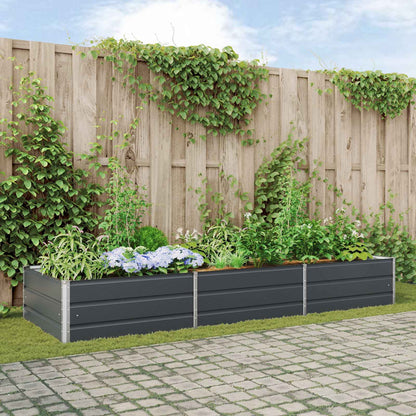 vidaXL Jardinière Gris anthracite 195 x 100 x 45 cm Acier galvanisé