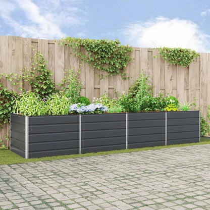 vidaXL Jardinière Gris anthracite 195 x 100 x 45 cm Acier galvanisé