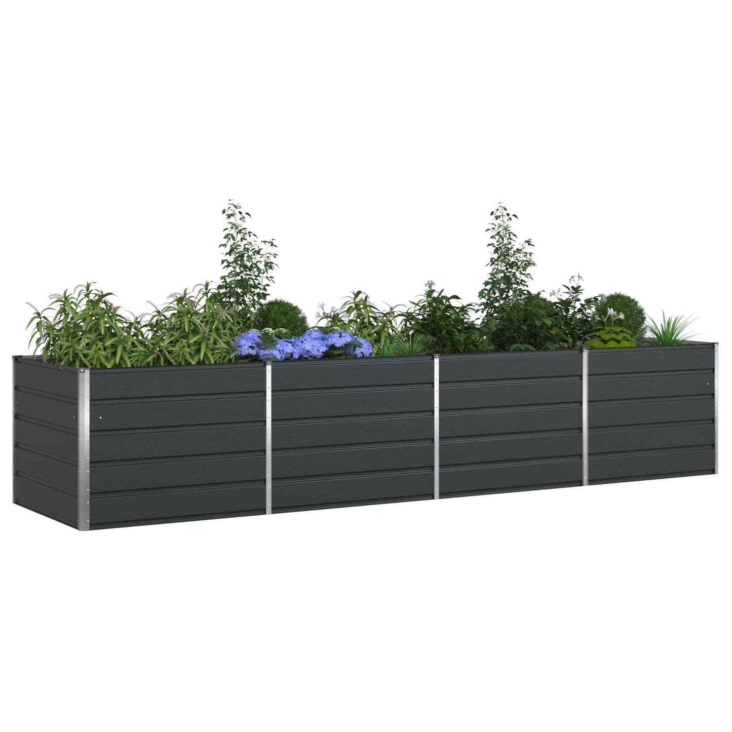 vidaXL Jardinière Gris anthracite 195 x 100 x 45 cm Acier galvanisé