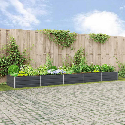 vidaXL Jardinière Gris anthracite 195 x 100 x 45 cm Acier galvanisé