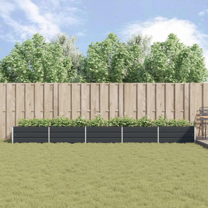 vidaXL Jardinière Gris anthracite 195 x 100 x 45 cm Acier galvanisé